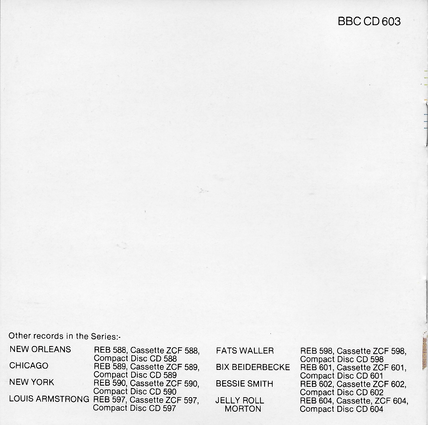 Middle of cover of BBCCD603